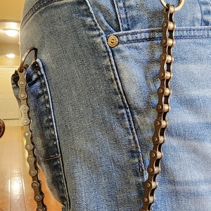 Biker Wallet Chain Gunmetal Brown Leash Long Men's Women's Gift Goth Chain Wallet Trucker Chain 3 Sizes