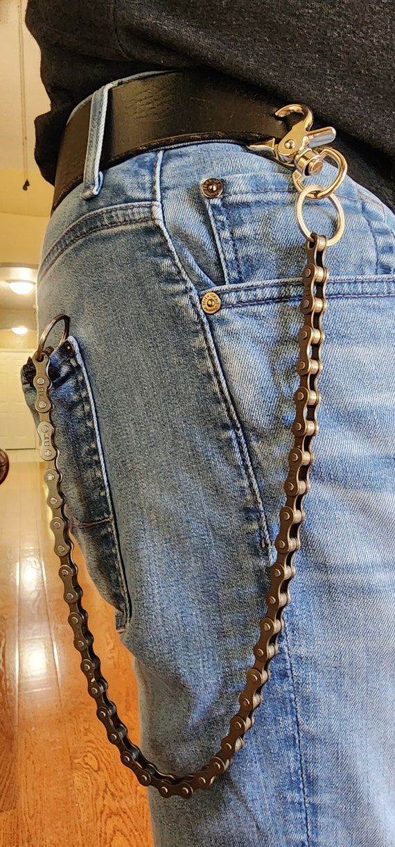 Biker Wallet Chain Gunmetal Brown Leash Long Men's Women's
