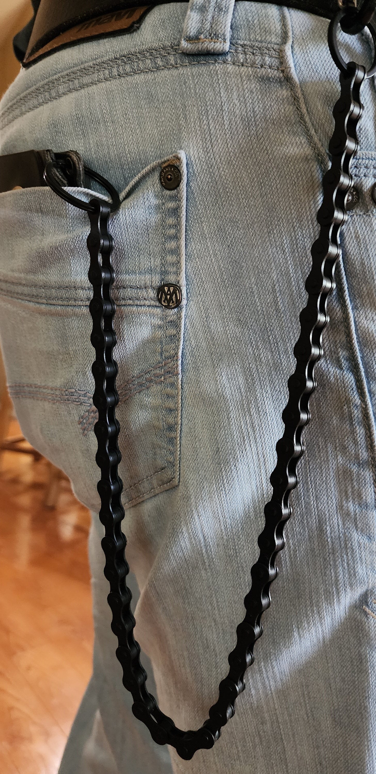 Biker wallet chain with carabiners