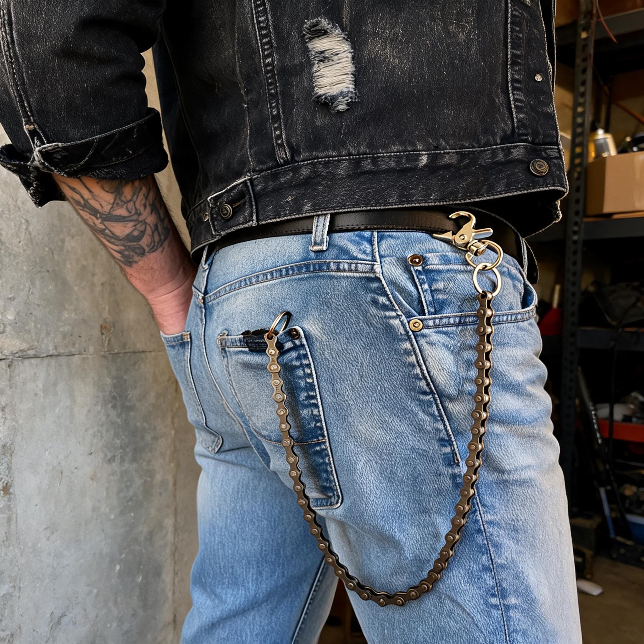 OG Chain Wallet | Rugged Gunmetal Brown Industrial Bike Chain