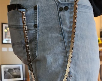 Wallet Chain Handcrafted from Chrome Bike Chain Biker Wallet Chain Quality Hardware Heavy Duty Biker Trucker Punk  Harley Davidson  3 Sizes