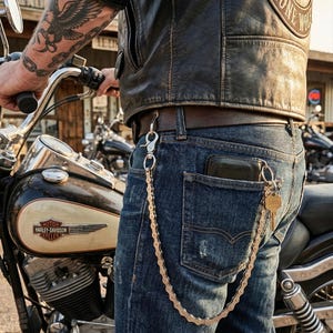 Upcycled Bike Chain Wallet Chain | Heavy Duty Pant Chain for Biker, Punk, Grunge & Y2K Alt Fashion | Eco-Friendly Pocket Chain in 7 Colors