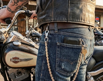 Upcycled Bike Chain Wallet Chain | Heavy Duty Pant Chain for Biker, Punk, Grunge & Y2K Alt Fashion | Eco-Friendly Pocket Chain in 7 Colors
