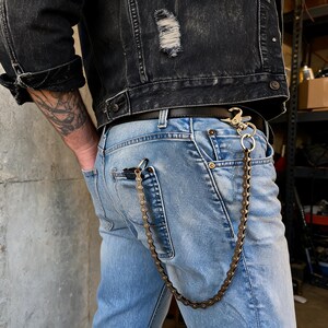 Heavy Wallet Chain | Rugged Gunmetal Brown Industrial Bike Chain | Thick High Tensile Steel Pocket Loop | Tactical Mechanic Gift for Him