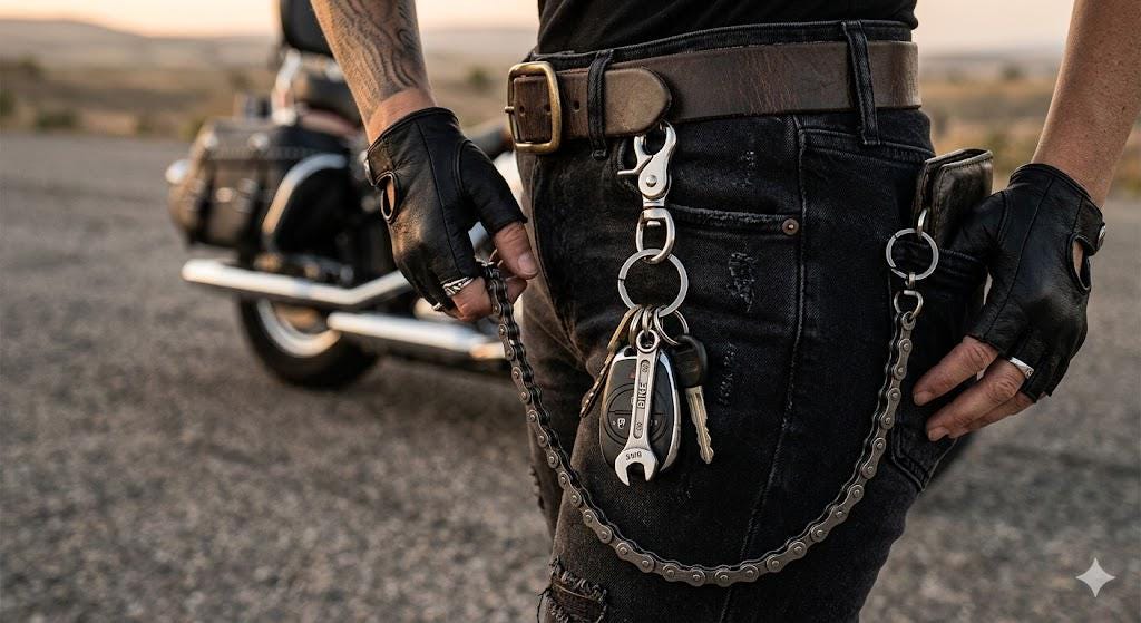 Wallet Chain for Men | Silver Biker Bike Chain Motorcycle Gift
