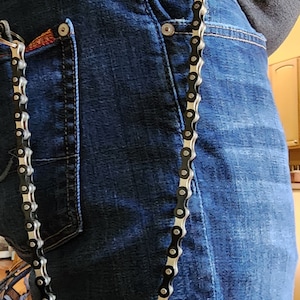 Biker Kette Schwarz/Chrom Geldbörse Kette Edelstahl Biker Kette Trucker Punk HD Leine Zebra Kette Harley Davidson 3 Größen
