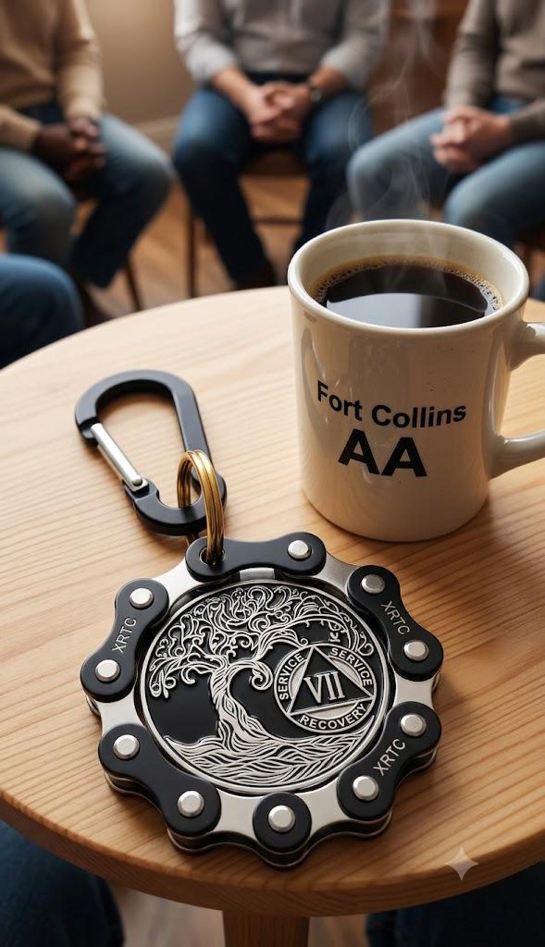 Repurposed Bike Chain AA Coin Holder | Heavy Duty Sobriety Medallion ...