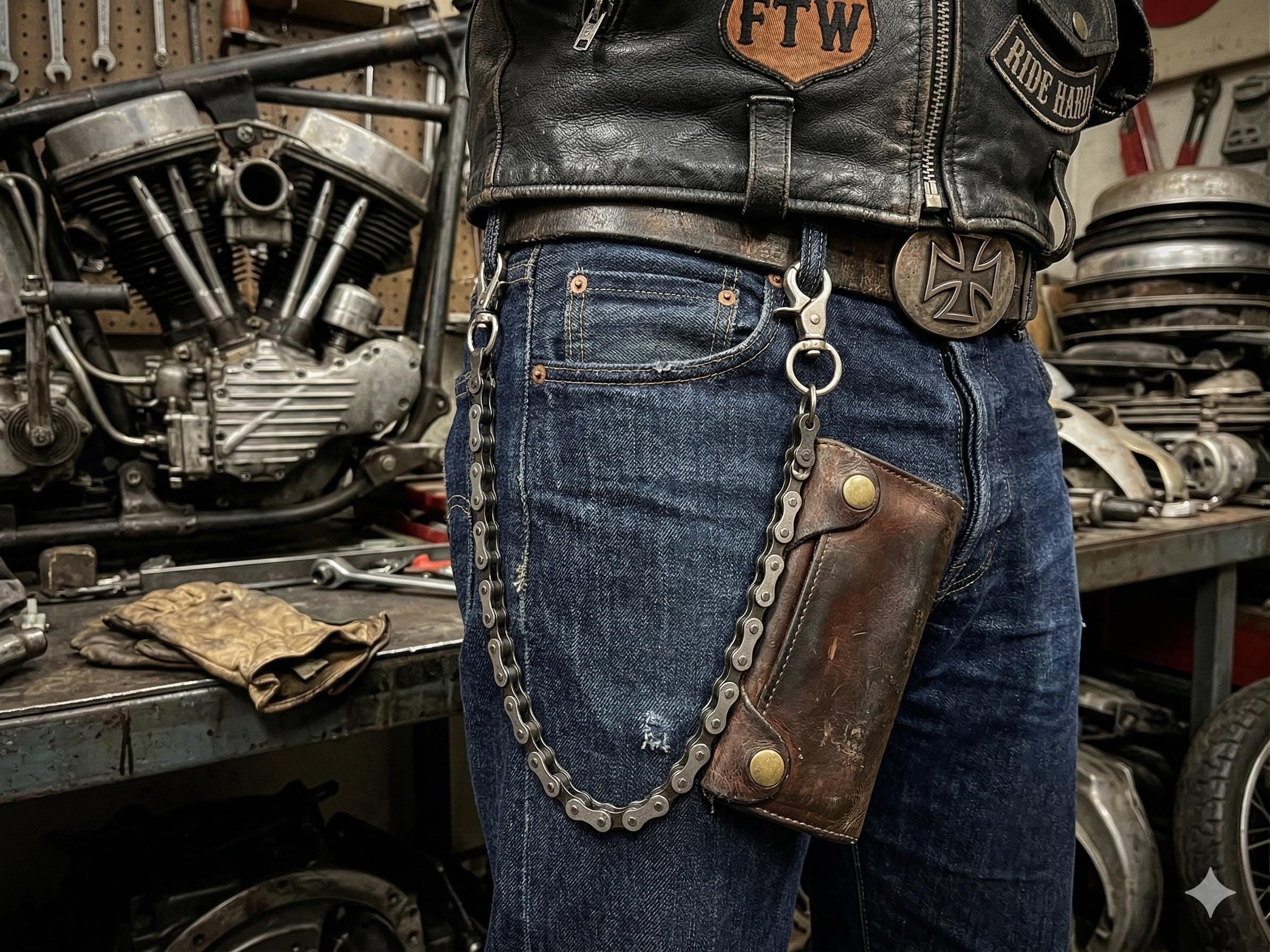 OG Chain Wallet | Rugged Gunmetal Brown Industrial Bike Chain