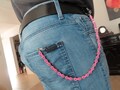 Repurposed Pink Silver Bike Chain Wallet Chain | Punk Grunge Biker Jean Accessory
