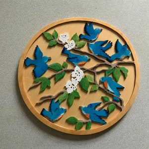 Blue Birds in flight