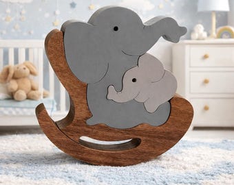 Mama & Baby Rocking Elephant