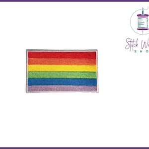 Gay Pride Flag Embroidered Patch, LGBTQ Fully Embroidered Patch, Available as Sew On or Iron On Patches
