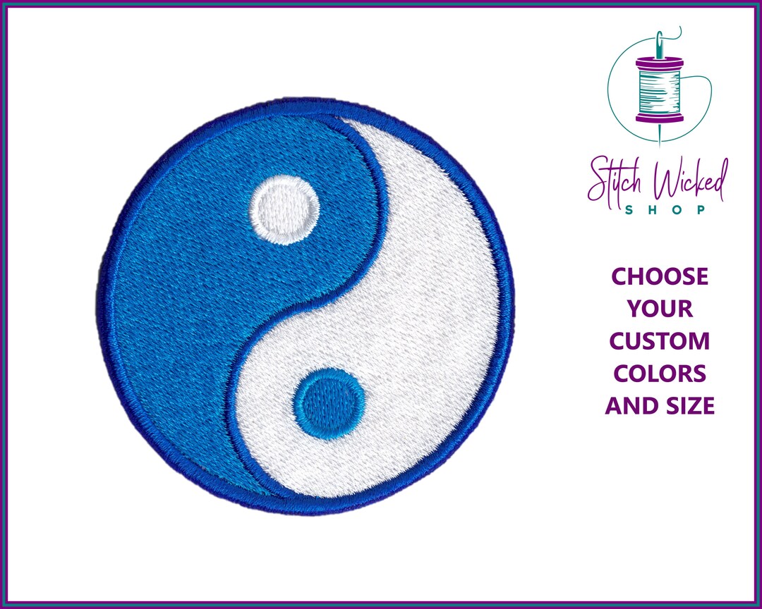 Yin Yang Patch, Custom Embroidered Patch, Chinese Symbol Patch, Tai Chi