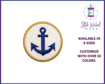 Ankerpatch, mini-anker geborduurd, Merit-badge voor jas, nautische patch voor hoeden, strandtaspatches, selecteer je maat en kleuren
