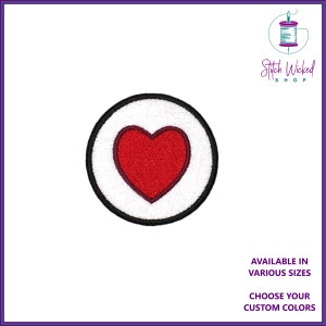 Parche de mérito bordado de corazón, parche de mérito personalizado, elija su tamaño y colores personalizados