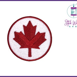 Maple Leaf Gestickter Aufnäher, Kanada Flagge Ahornblatt, Individuell gestickter Aufnäher, Benutzerdefinierter Aufnäher für Hut, Wählen Sie Ihre benutzerdefinierten Farben, 5 Größen