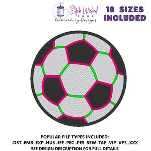 Fußball Stickdatei, Mini Fußball, Stickmuster, Fußball Geschenk, Sportstickerei, Sportbälle