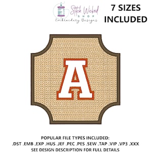 Embossed Monogram Embroidery Design, Towel Monogram Machine Embroidery Design, Embossed Embroidery Design, Personalized Gift Idea, Letter A