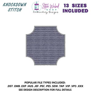 Knockdown Stitch Frame Machine Embroidery Design, Basic Shapes for Monograms, Digital Download, 13 Sizes Included