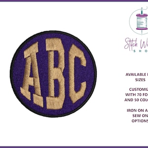 Custom Embroidered Circle Monogram Patches, Embroidered Monogram Patches, Monogram Patch, Custom Initial Patch, Custom Embroidered Monogram