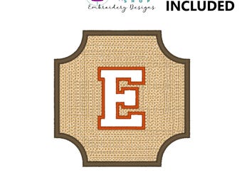 Embossed Monogram Embroidery Design, Towel Monogram Machine Embroidery Design, Embossed Embroidery Design, Personalized Gift Idea, Letter E