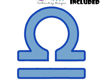 Libra Embroidery Design, Libra Embroidery Design, Capricorn Zodiac Decor Symbol, Libra Fill Stitch, Astrology Embroidery Design