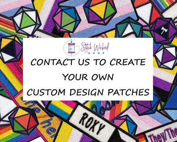 Contoured Custom Text Name Patches, Fully Embroidered Patch – Stitch Wicked  Shop