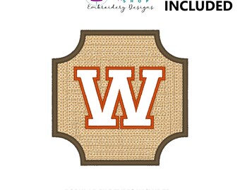 Embossed Monogram Embroidery Design, Towel Monogram Machine Embroidery Design, Embossed Embroidery Design, Personalized Gift Idea, Letter W