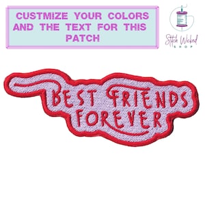 Parche de nombre personalizado, etiquetas de nombre contorneadas con escritura totalmente bordada, elija sus colores personalizados, disponible como parches para coser y planchar