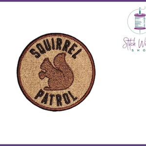 Squirrel Patrol Patch, Squirrel Patrol Dog Tag, Dog Bandana Patches, Dog Patches For Harness, Funny Dog Patch, Custom Dog Patch, Circle