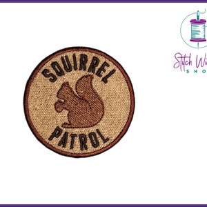 Squirrel Patrol Patch, Squirrel Patrol Dog Tag, Dog Bandana Patches, Dog Patches For Harness, Funny Dog Patch, Custom Dog Patch, Circle