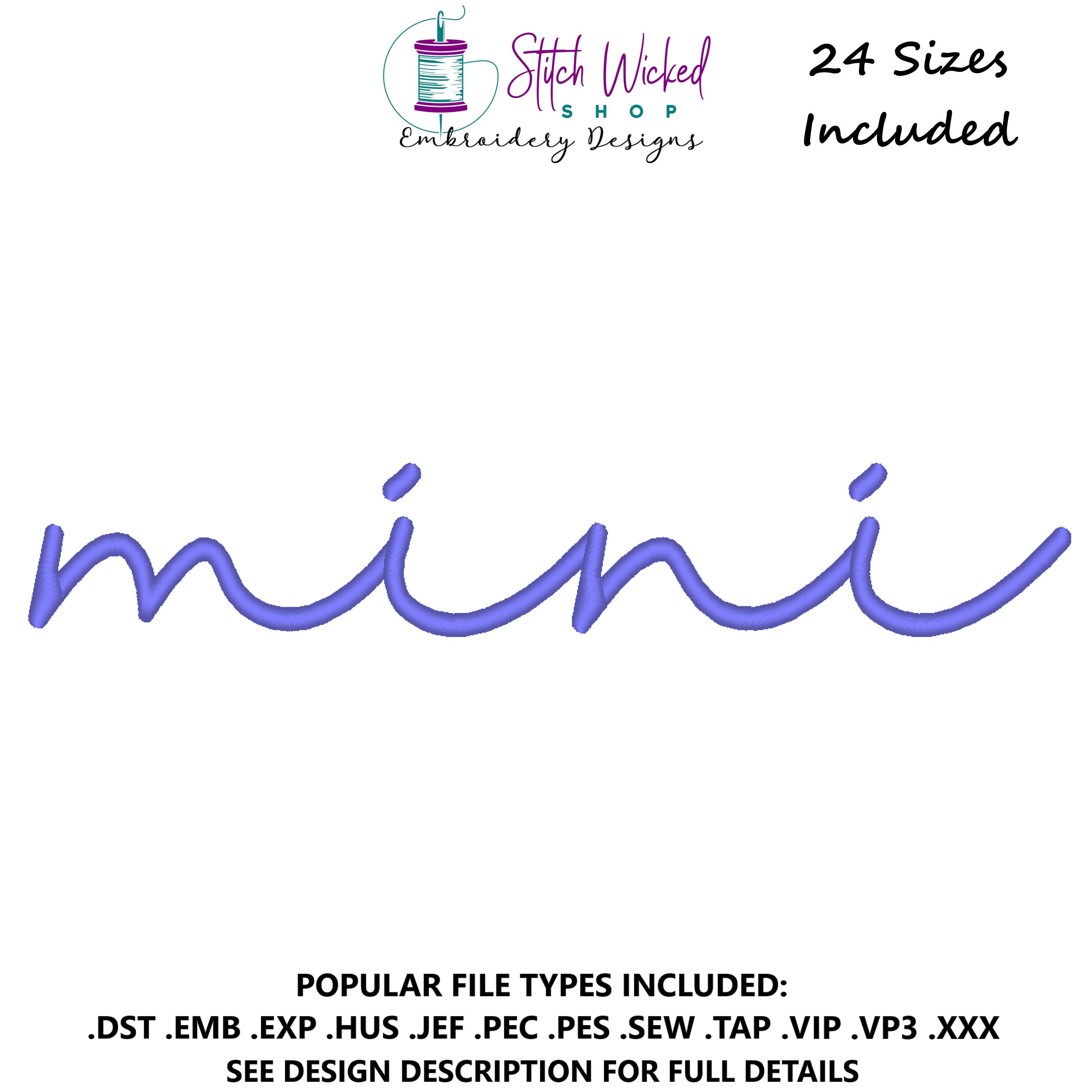 Mini Embroidery Design, Mini Script Embroidery File, Mini Sweatshirt ...