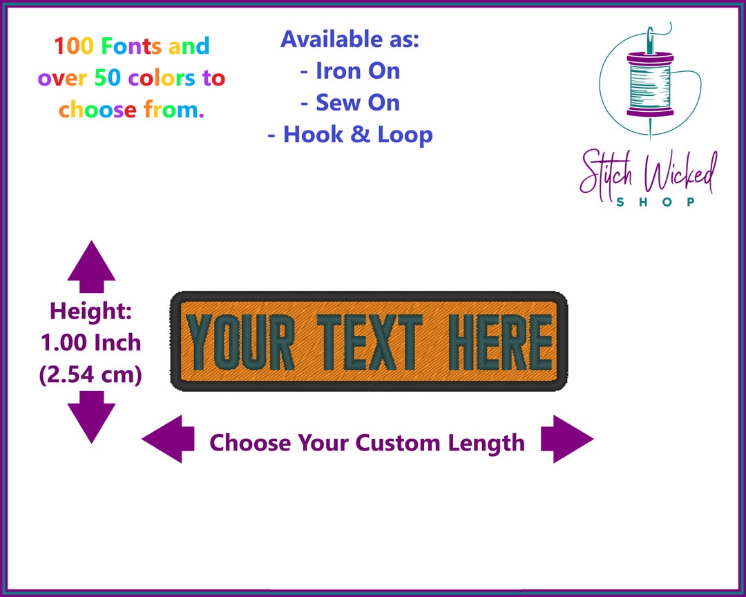 Tactical Name Patch, 1 Inch High Custom Length, Custom Name Tape