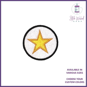 Parche de mérito bordado de estrella, parche de mérito personalizado, elija su tamaño y colores personalizados