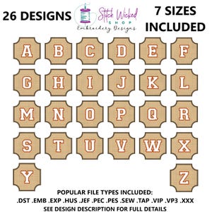 Embossed Monogram Towel Embroidery Design Set, A - Z Monogram, Monogram Machine Embroidery Design, Embossed Embroidery Design, Complete Set