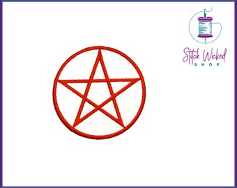 Parche de pentagrama, parche bordado, parche de Wiccan, parche de pentáculo, pentáculo de Wicca, pentagrama de Wicca, parche de estrella, parche de hierro para chaqueta
