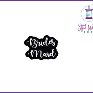 Brautjungfer Benutzerdefinierte gestickte Aufnäher, Brautparty Namensschilder, Hochzeitsstickerei, benutzerdefinierte Stickerei, benutzerdefinierte Farben, aufnähen oder Aufbügler