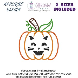 Halloween Kürbis Stickdatei, Halloween Kürbis, Applikation, Maschinenstickerei, Stickdatei, Stickmuster, digitaler Download, Gesicht 13