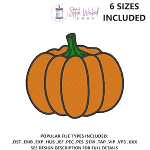Pumpkin Machine Embroidery Design, Fall Embroidery Pattern, Fall Pumpkin Embroidery Machine Files, Fall Embroidery Pattern, Autumn Pumpkin