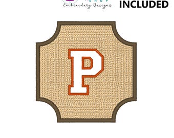 Embossed Monogram Embroidery Design, Towel Monogram Machine Embroidery Design, Embossed Embroidery Design, Personalized Gift Idea, Letter P