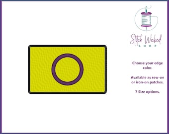 Intersex Pride Flag Embroidered Patch, LGBTQ Patches, Gay Pride Flag Patch, Rainbow Flag Patch, Gay Pride Gift, Iron On or Sew On, 7 Sizes