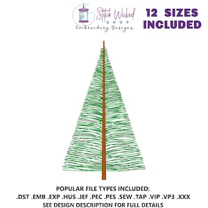 Fir Tree Machine Embroidery Design, Forest Pine Tree Embroidery Design, Winter Fir Tree, Christmas Tree Embroidery Design, Christmas Decor