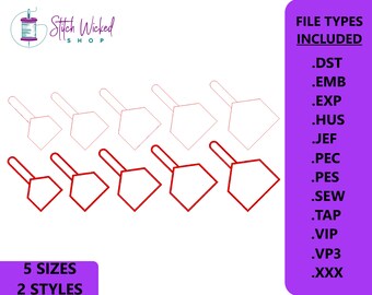 Machine Embroidery Key Fob Designs, Machine Embroidery Keychains, Snap Key Fob, In the Hoop Projects, Design Set, Polygon Reverse Shape