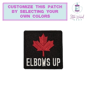 Elbows Up Embroidered Patch, True North Strong And Free Patch, Square Canada Patch, Canadian Independence Maple Leaf Patch, 6 Sizes