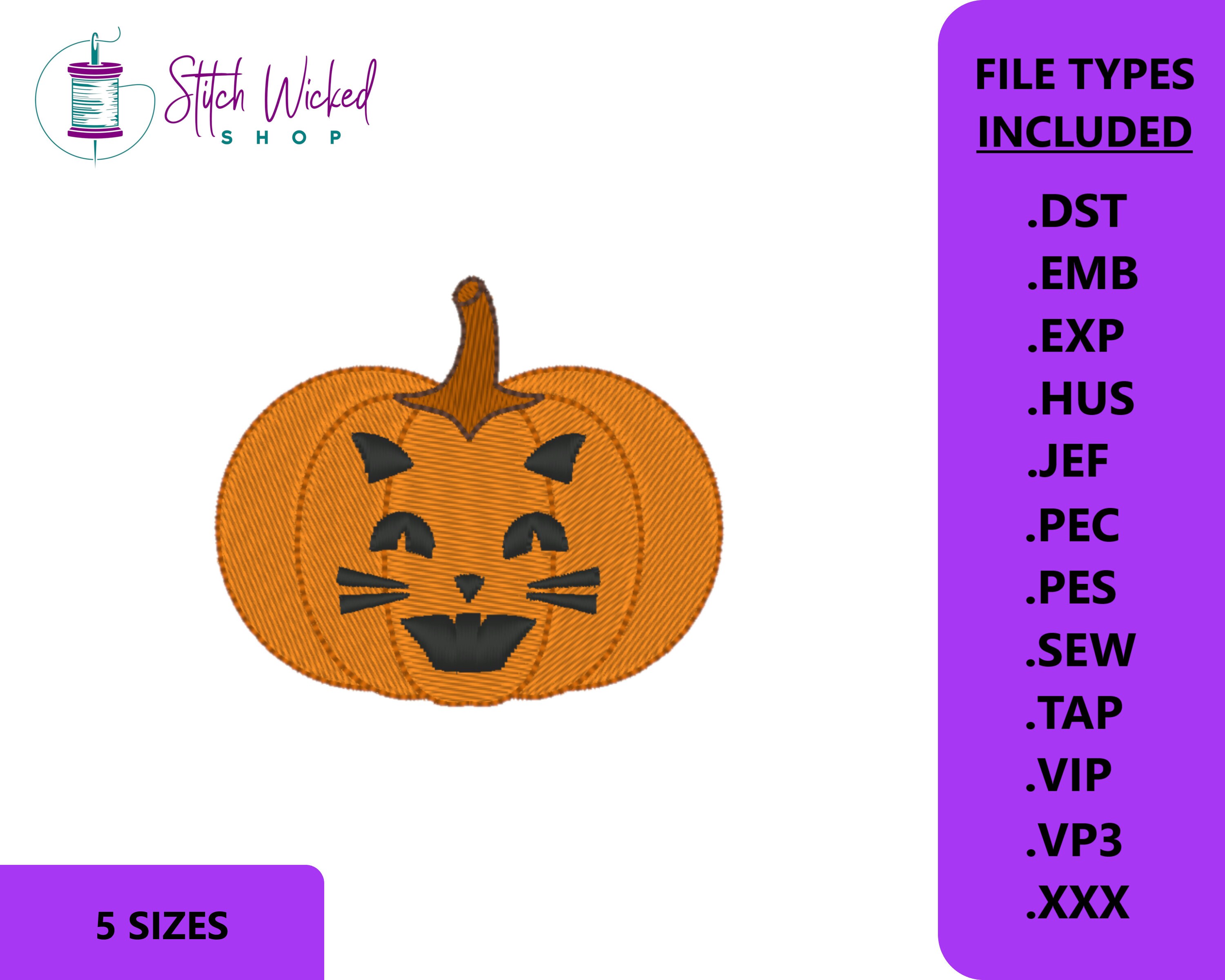 Jack O Lantern Machine Embroidery Design, Halloween Pumpkin Embroidery ...