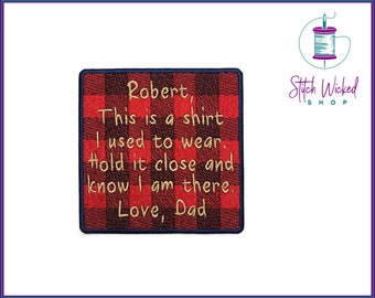 Toppa ricamata personalizzata per cuscino ricordo, toppa con testo personalizzato, toppa ricordo per cuscini, toppa commemorativa per coperte, regalo commemorativo, regalo ricordo