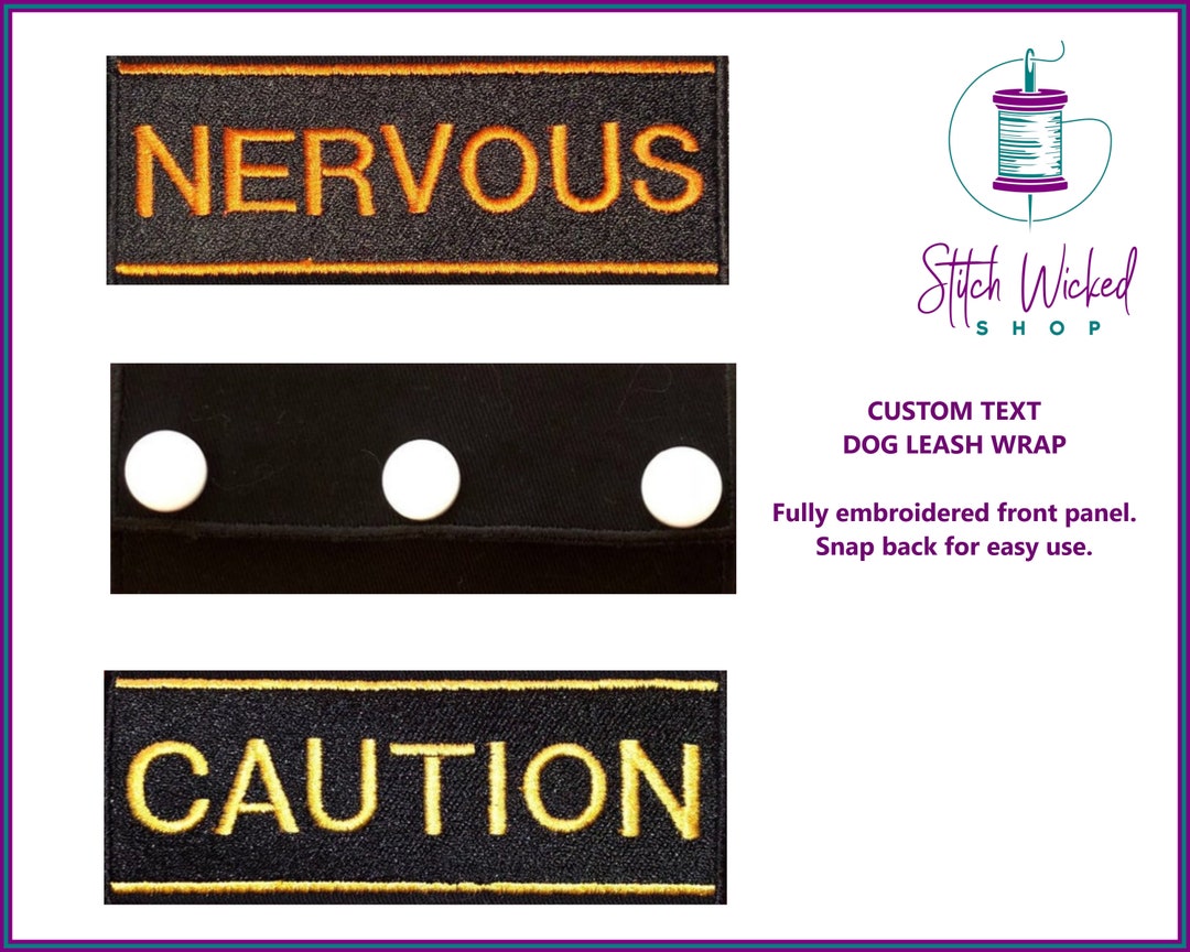Custom Dog Leash Wrap, Dog Leash Wrap, Custom Embroidered Dog Collar