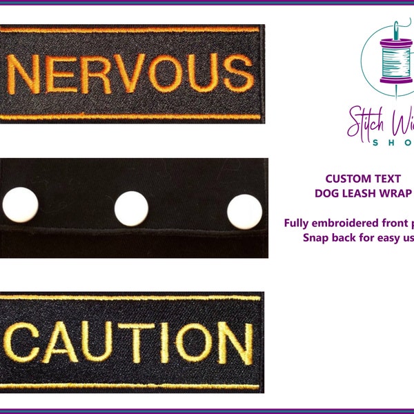Custom Dog Leash Wrap, Dog Leash Wrap, Custom Embroidered Dog Collar Tag, Custom Dog Tag, Custom Leash Sleeve, Dog Leash and Collar
