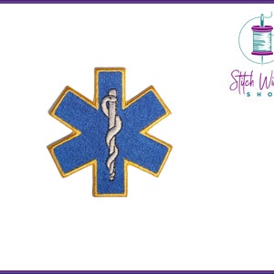 Star of Life Embroidered Patch, EMT Patch, Emergency Medicine Bag Patch, Nursing Patches, Iron On or Sew on