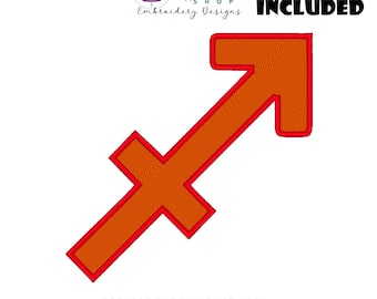 Sagittarius Embroidery Design, Zodiac Embroidery Design, Sagittarius Zodiac Decor Symbol, Sagittarius Fill Stitch, Astrology Embroidery